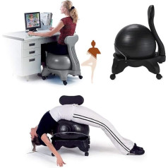 Aukščiausios kokybės ergonominė balansavimo kėdė su ratukais namams ir rašomajam stalui Juoda reguliuojama sėdėjimo padėtis Tvirtas sėdėjimo kamuolys idealiai tinka jogai