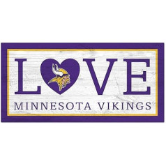 Fan Creations NFL Minnesota Vikings Unisex Minnesota Vikings meilės skydas Komandos spalva, 6 x 12 cm