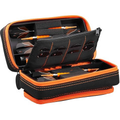 Casemaster Plazma Pro 6 strėlių dėklas su minkštu ir plieniniu antgaliu, turi didelę priekinę kišenę mobiliesiems įrenginiams, integruotus laikymo vamzdelius ir kišenes skrydžiams, antgalius,
