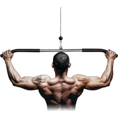 Lyndwin Lat Pull Bar Cable Pull, Biceps Triceps Lat Pull Handle Wide for Pull Bar Strength Training, Black Steel Removable Lat Pull Bar Fitness Bar Muscle Pull Bar LAT Pulldown Bar