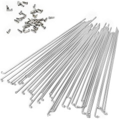 BaveL 36 vnt. 14G sidabrinių plieninių dviračių stipinų (70 mm-200 mm) su variniu dangteliu, 36 vnt., kalnų dviračių stipinai, skirti MTB, el. dviračiams, miesto dviračiams, keičiamieji/remontiniai stipinai