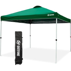 OUTFINE iššokantis stogelis 10x10 Patio Tent Instant Gazebo Canopy 4 x palapinės stulpai (žalias, 100 pėdų)