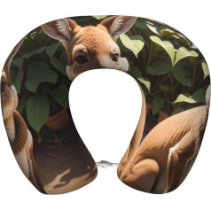 AKDODK Funny for Kangaroo Zoo Print lėktuvo kaklo pagalvė kelionėms, atminties putų kelioninė pagalvė, nešiojamas orlaivio priedas