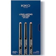 KIKO Milano ilgai išliekančių akių šešėlių rinkinys 01, 3 neblunkančių akių šešėlių lazdelių rinkinys, išliekantis 24 valandas