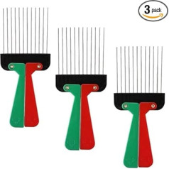 FZLANQ Afro šukos 3 vnt. profesionalios afrikietiškos plaukų šukos Styling Comb Afro šukos Sulankstomos plaukų šukos Plaukų šukos Plačių dantų šukos Kirpimo stiliaus įrankis Unisex natūralioms garbanotoms ir