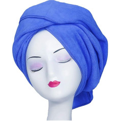 Tancano Didelis mikropluošto garbanotų plaukų rankšluostis 23,6 x 51 colio Anti Frizz Hair Wrap Super absorbent plaukų džiovinimo rankšluostis Didelis daugiafunkcinis rankšluostis Vonios SPA makiažas S Blue