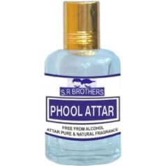 PHOOL ATTAR Tinka kasdieniam naudojimui, progoms ir vakarėliams, ilgai išliekantis kvepalų aliejus, nepraleidžiantis skysčio, kelioninio dydžio, viengungiui, 25 ml SR stiklo buteliukas