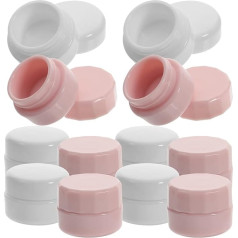Beaupretty 12 dalių kelioninių talpyklų rinkiniai PP kremo indeliai Maža plastikinė pildoma dėžutė Kosmetikos tuščias indelis Nešiojamas makiažo konteineris su dangteliu, 3g