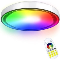 YUENFONG 60 W LED lubų šviestuvas su nuotolinio valdymo pulteliu, RGB modernūs lubų šviestuvai, skirti svetainei, vaikų kambariui, miegamajam, apvalūs, skersmuo 50 cm