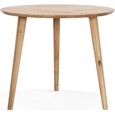 Moebel-Eins ASCON apvalus valgomojo stalas iš medžio masyvo, laukinis ąžuolas, 90 cm