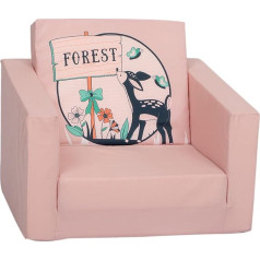 Delsit Išskleidžiama viengulė sofa vaikams - Vaikiška sofa su putplasčio užpildu - Sofa su nuimamu užvalkalu - Vaikiški baldai - Viengulė sofa ir sėdynė viename - Nuo 9 mėnesių iki 4 metų - DT5-23001