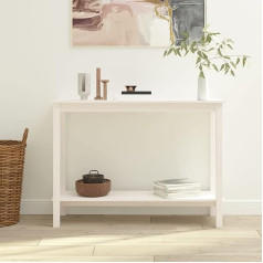 Barash Konsolinis staliukas baltas 110 x 40 x 80 cm pušies masyvo sandėliavimo staliukas Siauras staliukas Mažas siauras sofos staliukas