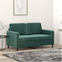 Klyeon 2 vietų sofa, tamsiai žalia, 120 cm, aksomas, tamsiai žalia, 2 vietų moderni su metaliniu rėmu, skirta svetainei, sofos