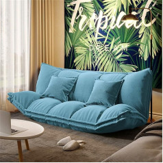 Usmask Tinginio sofa, reguliuojamas grindų kilimėlis, sulankstoma sofa lova, 5 krypčių reguliuojamas grindų gultas su 2 pagalvėlėmis, tinginio kušetė, miegamojo kėdė namams, miegamajam, svetainei, biurui, rožinė, 130 × 112 × 18