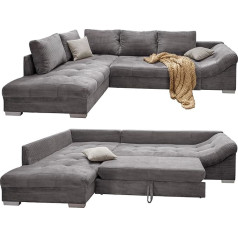 Luma-Home Schönes Für Dein Zuhause Graži velvetinė kampinė sofa su miego funkcija, 