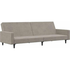 Willood Sofa lova 2 vietų sofa su mediniu rėmu, sofa lova svetainei, namų kinui, biurui, sofa-lova, dienos lova, svečių lova, šviesiai pilka, aksominė, su porankiais