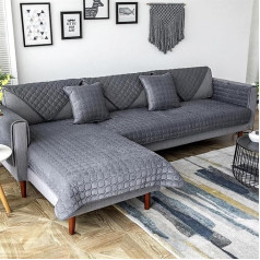 uyeoco Velvet Sofa Cover Corner Sofa L formos sofos dangtelis Sofa Cover Sofa/Couch Throw Blanket Corner Couch 3/2 Seater Sofa Protection Slipcover Sofa Protector Sofa dangteliai Neslystantis šuo katė (spalva: #16,