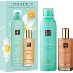 RITUALS Summer Duo Gift Set by The Ritual of Karma - kremas nuo saulės su SPF 30 ir kūno blizgesio aliejus - su vasarišku šventuoju lotosu ir baltąja arbata - raminančios ir švelninančios savybės