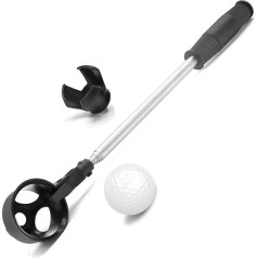 prowithlin Golf Ball Retriever, nerūdijančio plieno teleskopinis kamuoliukų rinktuvas vandeniui su golfo kamuoliuku Putter Grabber Claw Siurbimo įrankis, golfo aksesuarai, golfo dovana vyrams