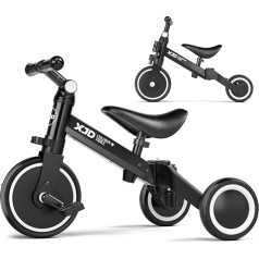 XJD 3-in-1 balansinis dviratis triratis, vaikiškas triratis nuo 1 metų, balansiniai dviračiai su reguliuojama sėdyne ir vairu, vaikštynė su nuimamu pedalu, vaikiškas dviratis nuo 1-3 metų berniukams mergaitėms
