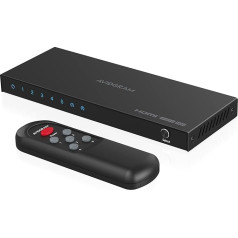 HDMI jungiklis 4K 60Hz, AVIDGRAM HDMI 2.0 jungiklis 5 in 1 Out, 5 prievadų HDMI selektoriaus dėžutė su IR nuotolinio valdymo pulteliu HDCP 2.2 HDR10 3D 18Gbps, skirta Xbox PS4 HDTV monitoriui