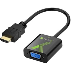 TECHLY IDATA hdmi-vga2 HDMI VGA (D-Sub) juodas vaizdo kabelio adapteris - Vaizdo kabelių adapteriai (HDMI, VGA (D-Sub), vyriškas/vyriškas, juodas, 0-70 °C, -10-80 °C)