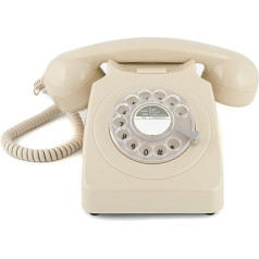 GPO klasikinio 70-ųjų dizaino telefonas, l, kreminės spalvos