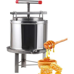 Rankinė medaus spaudyklė, nerūdijančio plieno namų ūkio maža medaus spaudyklė su filtru, trikampė stabili bazė, atspari nusidėvėjimui ir nerūdijanti, skirta medui gaminti