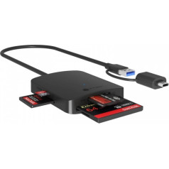 Kortelių skaitytuvas cf, tf, sd, microsd, type-c+a, ib-cr302-cu3