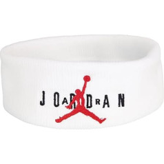 Nike Jordan Jumpman galvos juosta - Unisex, vieno dydžio, balta/raudona - Sporto entuziastams, krepšininkams, krepšinio gerbėjams