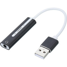 šaltinių žemėlapis USB į 3,5 mm garso plokštės adapteris HI-FI 7.1 kanalo juodas