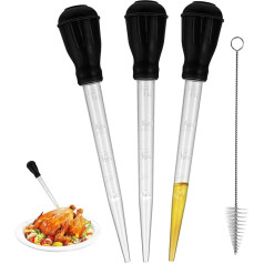 3 dalių kalakutienos kepimo švirkštas Didelis mėsos kepimo švirkštas, kepimo švirkšto pipetė, svogūnėlis, grilis, vištiena, kepimas, virimas, pipetė, plastikinis lašintuvas, akvariumo purkštukas kepimui, kepimui ant grotelių,