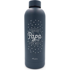 Vakuuminė flakono dovana tėčiui - Bester Papa der Welt - 500 ml - nerūdijančio plieno izoliuotas flakonas - tėčio butelis, tėčio dienos dovana, tėčio pranešimas, super tėtis, sportinis butelis