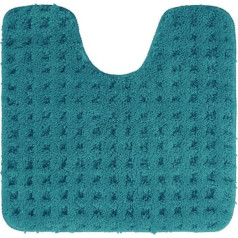 PANA® Pūkuotas vonios kilimėlis (45 x 45 cm) - minkšto mikropluošto kilimėlis tualetui su išpjova - neslystantis ir skalbiamas vonios kilimėlis - vonios kilimėlis su išpjova tualetui - spalva: turkio