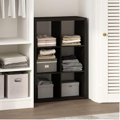 Furinno Cubic Offenes Rückwand-Multifunktionsregal für Kleidung & Schrankaufbewahrung, 6-Fächer, Dunkle Eiche