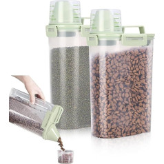 YILANJIN sandėliavimo stiklainiai 2 vnt. 3000 ml plastikinių hermetiškų talpyklų su matavimo taurele Plastikinė grūdų sauso maisto laikymo talpykla ryžiams Skaidri