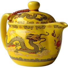 Porcelianinis arbatinukas geltonas 12oz Dragon Filtravimo įdėklas iš nerūdijančio plieno (Imperial Yellow)