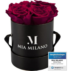 Mia Milano Infitnity Roses in Box I Juoda rožių dėžutė su tikromis išsaugotomis gėlėmis I Dovana moterims I Gėlių dėžutė lentyna 3 metai