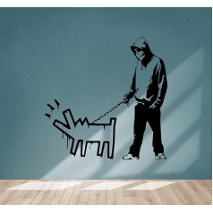 Banksy Graffiti sienų lipdukas miegamajam, namams, vonios kambariui, virtuvei, vinilas (Dog Bark)