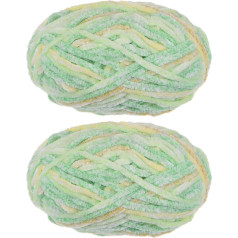 uxcell 2 gijos Minkšti aksomo verpalai Chenille verpalai 2 x 100 g 170 m bendro ilgio # 6 Super birios antklodės verpalai nėrimui, mezgimui, audimui, pirštinėms, krepšiui