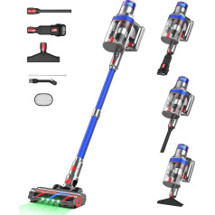 S18 Max akumuliatorinis dulkių siurblys, 48000Pa 600W 70 min. dulkių siurblys su dvigubu ekranu, 2L akumuliatorinis dulkių siurblys, itin didelė dulkių talpykla, skirta kilimams, naminių gyvūnėlių plaukams, kietiems