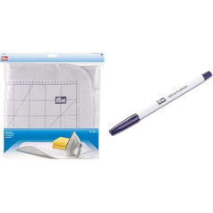 Prym 611925 Lyginimo antklodė metrinė skalė ir šilumą atspindinti medvilninė balta 60 x 90 cm ir 
