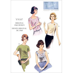 Vogue Patterns 9187 A5, Misses Top, dydžiai 6-14