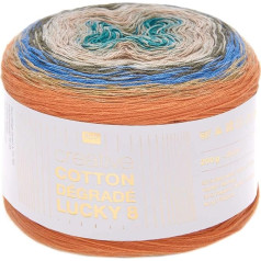 Rico Design Creative Cotton Dégradé Lucky 8, 200 g, 800 m Azure Orange (6)