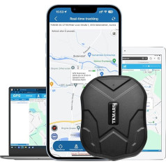 TKMARS TK905 automobilinis GPS seklys, 5000 mAh baterija, magnetinis seklys, veikia per SMS/APP/Web platformą be ABO, GPS siųstuvas, tinkamas lengviesiems automobiliams, sunkvežimiams ir transporto priemonėms