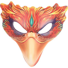 Abaodam Helovino karnavalas Maskaradas Paukščiai gyvūnai Ugnis Phoenix Cosplay paukščių kaukė su ilgu snapu Paukščių maskaradas varnos kaukė Pusė kaukės rekvizitai PU unikalus