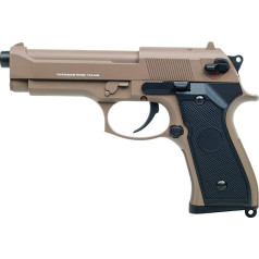 Airsoft pistoletas GSG M92, metalinis, 6 mm kalibro, AEP sistema < 0,5 joules, smėlio spalvos