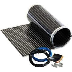 Infraraudonųjų spindulių šildymo plėvelė Elektrinis grindų šildymas 100 cm rinkinys 150 W/m² 15,0 m² - efektyvus ir ekonomiškas šildymas naujai statybai arba senų pastatų renovacijai [A+++ energinė klasė]