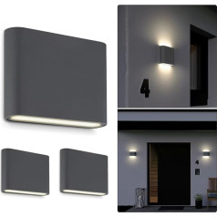SSC-LUXon 3x TWEO sieninis aukštyn ir žemyn šviestuvas, skirtas naudoti lauke ir viduje IP54 - lauko šviestuvas sieninis LED antracito šiltos baltos šviesos 230 V