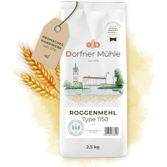 1150 tipo ruginiai miltai [2,5 kg] - tradiciniai Bavarijos ruginiai miltai kaimiškai duonai - 100 % rugiai be priedų